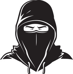 Veiled Vanguard Masked Man with Iconic Design Noir Knight Masked Visage and Emblematic Icon