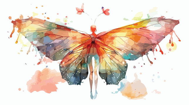 Enchanted Butterfly FairyFlat vector isolated