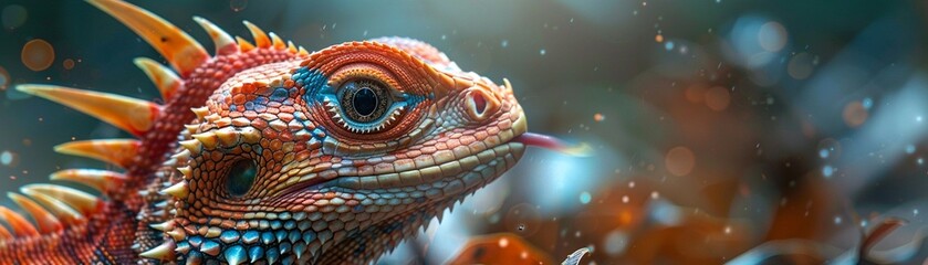 Obraz premium Dynamic image capturing the moment a dragon chick fully emerges spewing its first breath of fire its vibrant scales and fierce eyes promising a majestic future