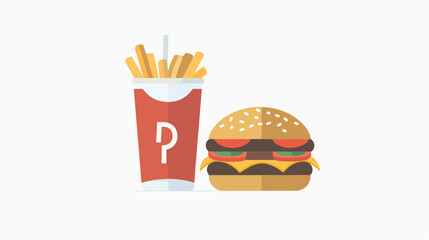 Fast food vector flat color icon Flat vector isolated