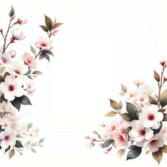 Cherry Blossom Flowers Wedding Invitation Design.