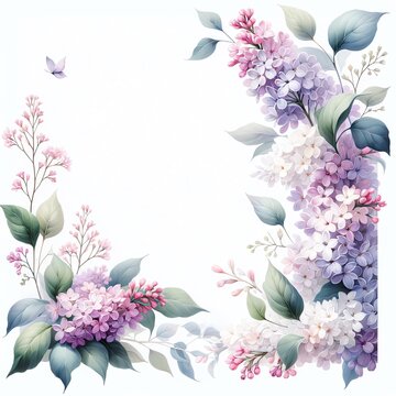 Lilac Flowers Wedding Invitation Design