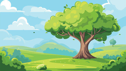 Nature tree cartoon flat cartoon vactor illustratio