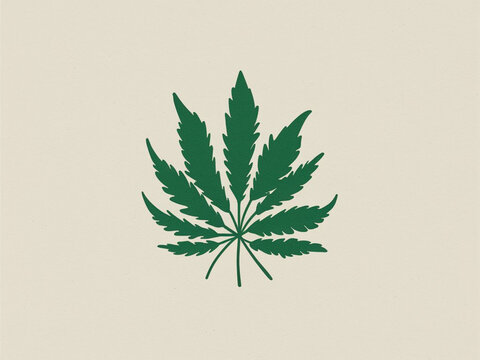 Cannabis marijuana hemp leaf flat icon vector green medicine weed vector herb