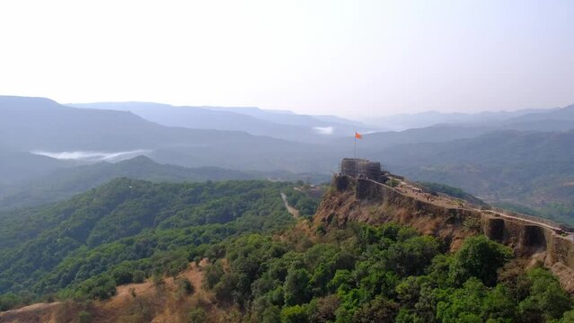 24 March 2024, Pratapgad: Historic Maratha fort, one of the Most crucial forts of Shivaji Maharaj, Near Mahabaleshwar, Maharashtra, India.