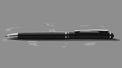 Office pen isolated in black and white flat cartoon