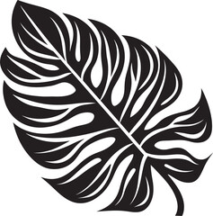 Palm Paradise Panache Oversized Foliage, Vector Black Emblem Tropical Leaf Majesty Large Leaves, Iconic Black Design