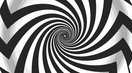 Geometric spiral Black and white optical lines background - obrazy, fototapety, plakaty