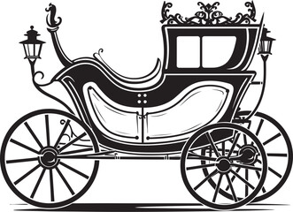 Opulent Love Journey Wedding Carriage with Iconic Logo Sovereign Wedding Transport Royal Carriage Black Emblem
