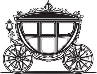 Opulent Love Journey Wedding Carriage with Iconic Logo Sovereign Wedding Transport Royal Carriage Black Emblem