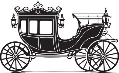 Elegant Bridal Transport Majestic Logo in Black Royal Carriage Symbol Iconic Emblem for Wedding Grace