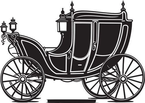 Grandiose Nuptial Transport Majestic Logo in Black Vector Regal Romance Ride Iconic Emblem for Wedding Splendor