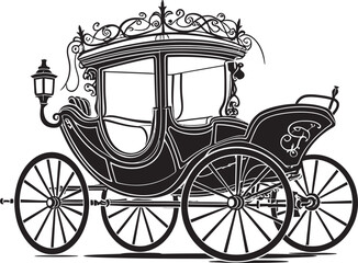 Fototapeta na wymiar Sovereign Wedding Chariot Emblematic Black Logo on Royal Transport Elegant Love Transport Black Emblem for Graceful Matrimony