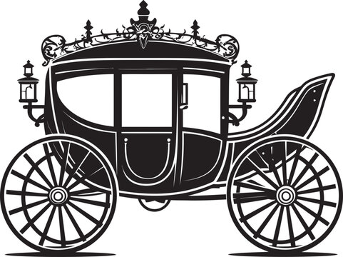 Sovereign Wedding Chariot Royal Carriage Black Logo Regal Romance Wheels Wedding Carriage Iconic Emblem