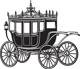 Fototapeta na wymiar Elegant Wedding Transport Majestic Logo in Black Vector Royal Carriage Elegance Iconic Emblem for Wedding Majesty