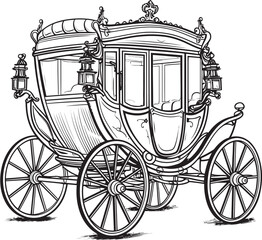 Noble Bridal Transport Majestic Emblematic Symbol in Black Grandiose Wedding Carriage Royal Carriage Black Logo © ROHIT