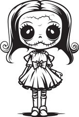 Haunted Playmate Spooky Zombie Doll Black Emblem Dreadful Undead Figure Creepy Zombie with Black Symbol