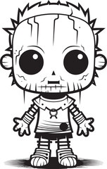 Terrifying Undead Figure Creepy Zombie with Black Icon Chilling Doll of Darkness Spooky Zombie with Vector Logo