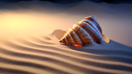 Fototapeta na wymiar Close-up of conch shell on beach