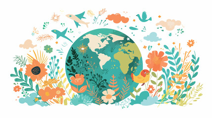 Happy world day. Illustration on the theme of saving