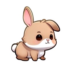 Cute cartoon bunny. Cartoon characters rabbits. Cute Kawaii bunnies. AI generated