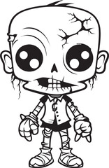 Dreadful Undead Figure Creepy Zombie with Black Emblem Eerie Doll of Despair Spooky Zombie with Black Icon