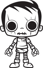 Sinister Zombie Effigy Spooky Doll with Black Icon Chilling Undead Figure Creepy Zombie with Black Emblem