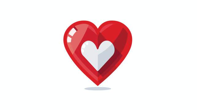Heart icon image Flat vector isolated on white background