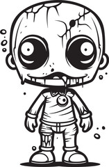 Creepy Undead Companion Creepy Zombie Doll with Black Symbol Ghostly Doll of the Abyss Spooky Zombie with Vector Logo