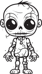 Chilling Undead Companion Spooky Doll with Emblem Design Macabre Doll of Dread Creepy Zombie with Black Icon