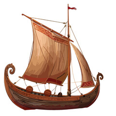 Viking Ship Clipart  isolated on white background