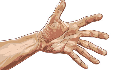 Human hand with five fingers. The palm isolated like a sens - obrazy, fototapety, plakaty