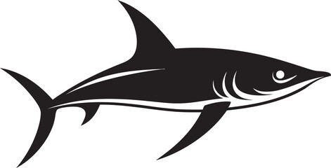 Fototapeta premium Majestic Predator Thresher Shark with Black Icon Predatory Elegance Thresher Shark Black Vector Emblem