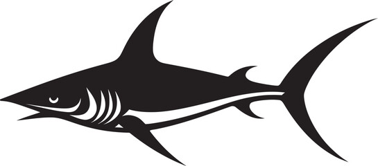 Predatory Elegance Thresher Shark Black Vector Emblem Sleek Sovereign Thresher Shark Emblem in Black