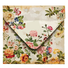 Vintage Floral Envelope Clipart 