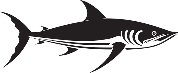 Marine Majesty Thresher Shark with Black Vector Icon Swift Predator Thresher Shark with Black Emblem Design