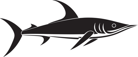 Elegant Guardian Thresher Shark with Black Icon Stealthy Sovereignty Thresher Shark Black Emblem