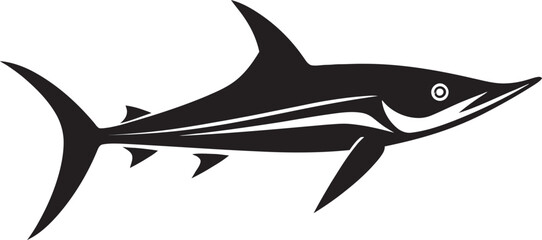 Stealthy Sovereignty Thresher Shark Black Emblem Noble Hunter Thresher Shark Black Vector Logo