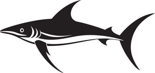 Timeless Sovereignty Thresher Shark Black Vector Design Aquatic Hunter Thresher Shark with Black Icon