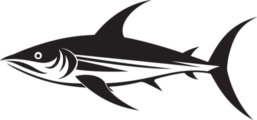 Timeless Sovereign Thresher Shark Black Vector Design Oceanic Hunter Thresher Shark with Black Icon