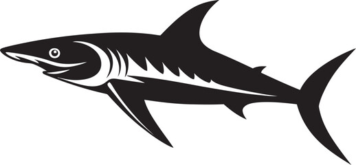 Regal Majesty Thresher Shark Black Emblem Design Marine Guardian Thresher Shark with Black Icon