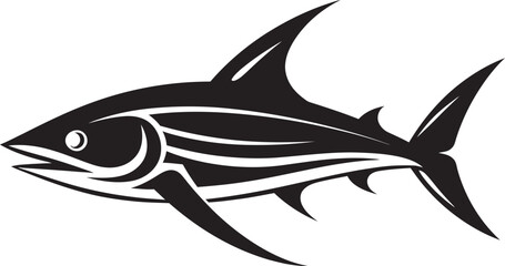 Stealthy Predator Thresher Shark with Black Vector Icon Noble Majesty Thresher Shark Black Emblem Design