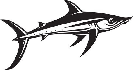 Ethereal Guardian Thresher Shark with Black Icon Swift Hunter Thresher Shark Black Vector Logo