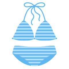 ブルーボーダーの水着のイラスト