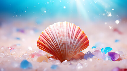 Fototapeta premium Close-up of conch shell on beach