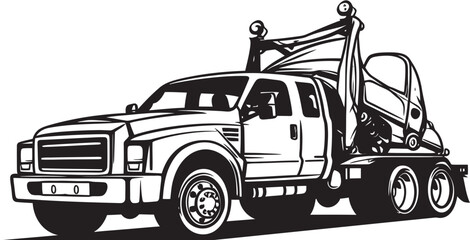 Mobile Lifeline Black Logo on Tow Truck Safety Patrol Tow Truck with Iconic Black Emblem