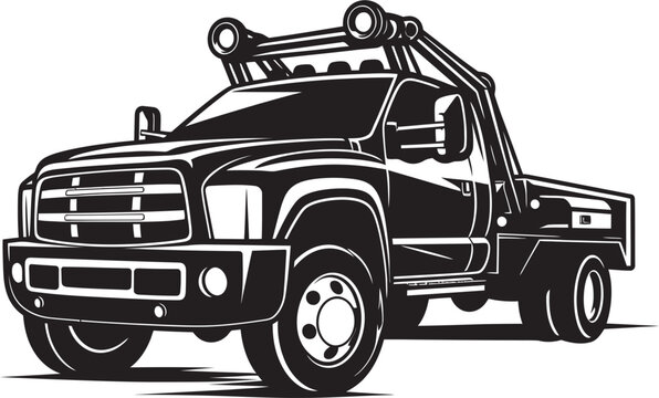 Urban Savior Black Logo Design on Tow Truck Highway Guardian Iconic Black Emblem on Tow Truck