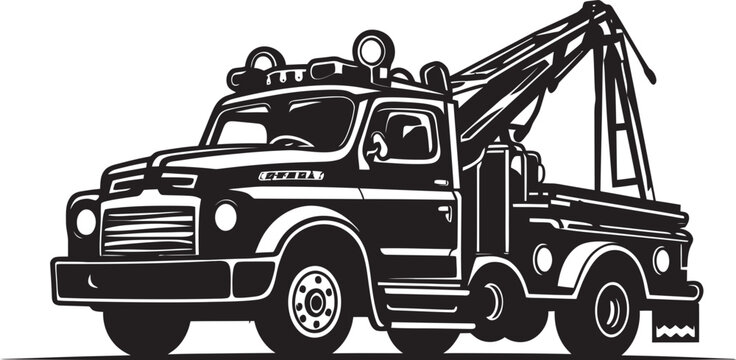 Emergency Aid Tow Truck featuring Black Emblem Swift Support Black Logo Design on Tow Truck
