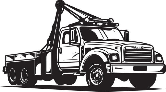 Highway Helper Tow Truck featuring Black Emblem Urban Lifesaver Black Logo Design on Tow Truck
