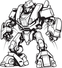 Armament Apex Black Vector Logo on Transforming Robot Digital Dynamics Transforming Weapon with Sleek Black Emblem